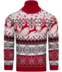 Sweter męski świąteczny z golfem Recea