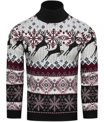 Sweter męski norweski z golfem Recea