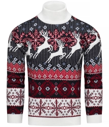 Sweter męski norweski z golfem Recea