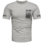 Koszulka męska t-shirt z printem szary Recea