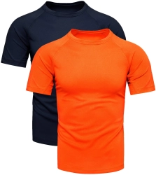 Dwupak męski t-shirt granatowy i pomarańczowy Recea