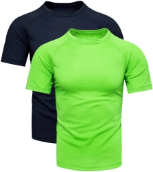 Dwupak męski t-shirt granatowy i seledynowy Recea
