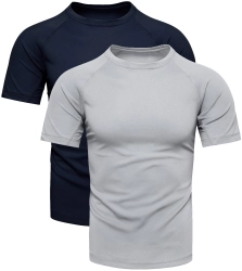 Dwupak męski t-shirt granatowy i szary Recea