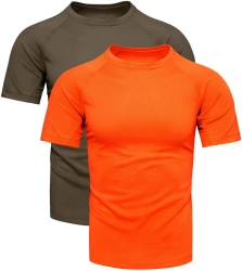 Dwupak męski t-shirt khaki i pomarańczowy Recea