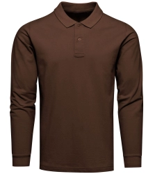 Longsleeve polo premium brązowy Recea