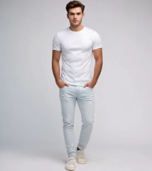 Koszulka męska t-shirt gładki biały Recea