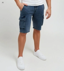Krótkie męskie spodenki jeansowe cargo Recea