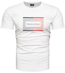 Koszulka męska t-shirt z nadrukiem biały Recea