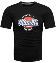 Koszulka bawełniana męska t-shirt z printem czarny Recea