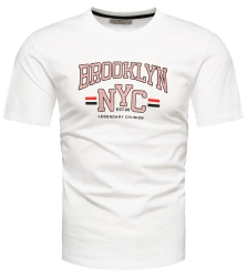 Koszulka bawełniana męska t-shirt z printem biały Recea