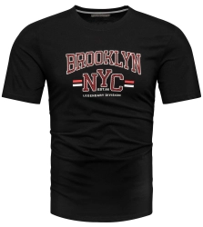 Koszulka bawełniana męska t-shirt z printem czarny Recea