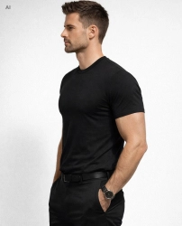 T-shirt premium 190g bawełniany czarny Recea