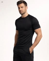 Koszulka sportowa męska t-shirt czarny termoaktywny Recea