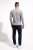 Koszulka męska longsleeve gładki szary Recea - 2380