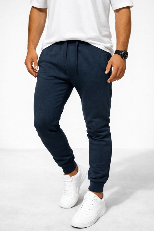 Spodnie męskie dresowe granatowe Recea-2162