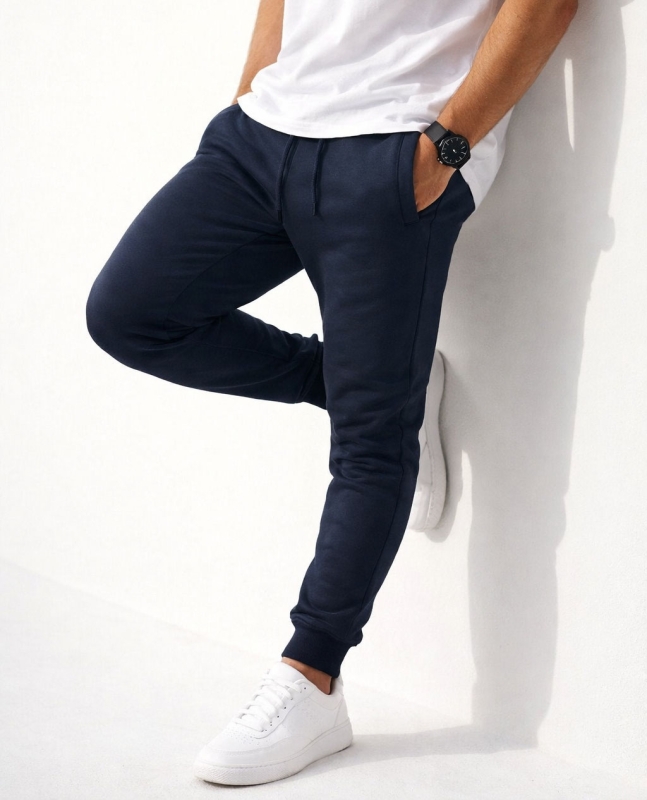 Spodnie męskie dresowe granatowe Recea-2162
