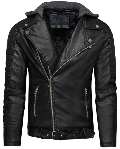 Kurtka męska skórzana czarna ramoneska Recea - 2507