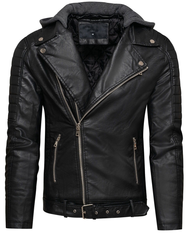 Kurtka męska skórzana czarna ramoneska Recea - 2507