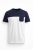 Koszulka męska t-shirt biało-granatowy z kieszonką Recea - 3135