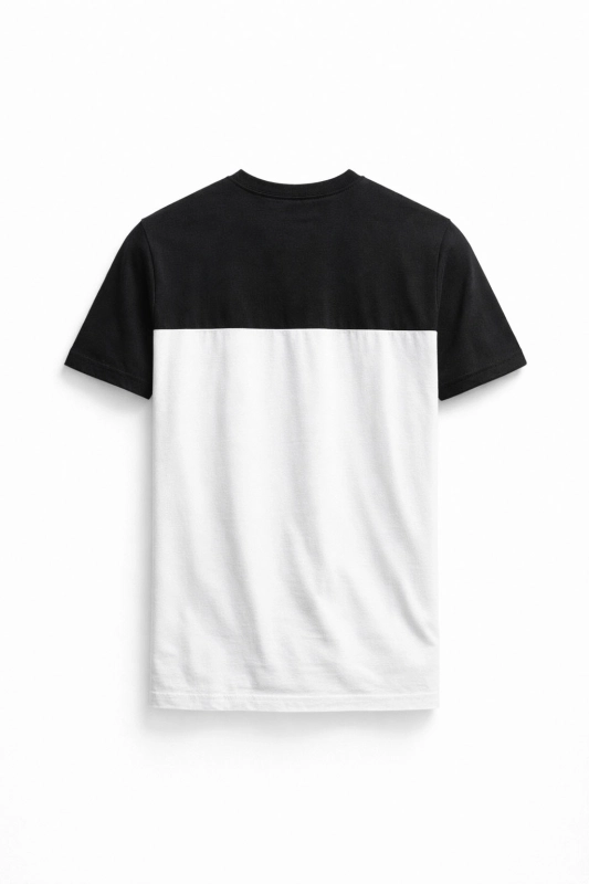 Koszulka męska t-shirt biało-czarna z kieszonką Recea  - 3136