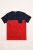 Koszulka męska t-shirt granatowo-czerwona z kieszonką Recea - 3138