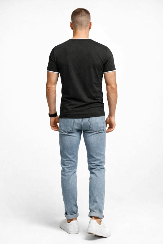 Koszulka męska t-shirt czarny Recea - 2717