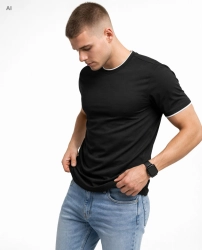 Koszulka męska t-shirt czarny Recea