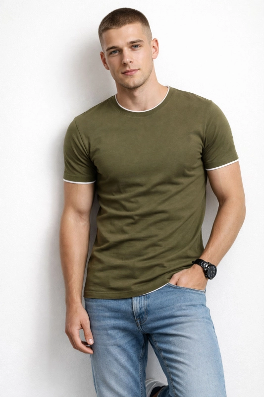 Koszulka męska t-shirt zielony Recea - 2716