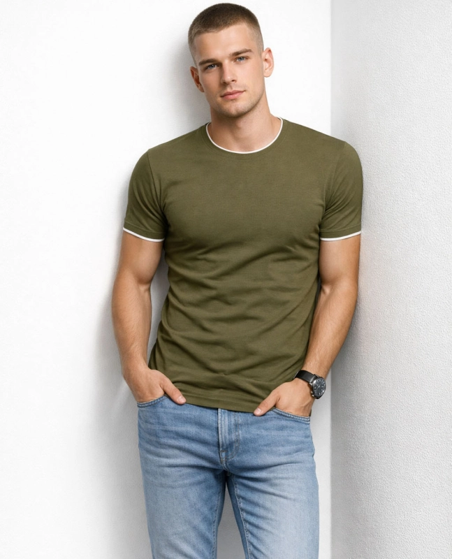 Koszulka męska t-shirt zielony Recea - 2716