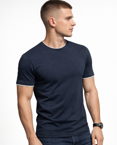 Koszulka męska t-shirt granatowy Recea - 2715