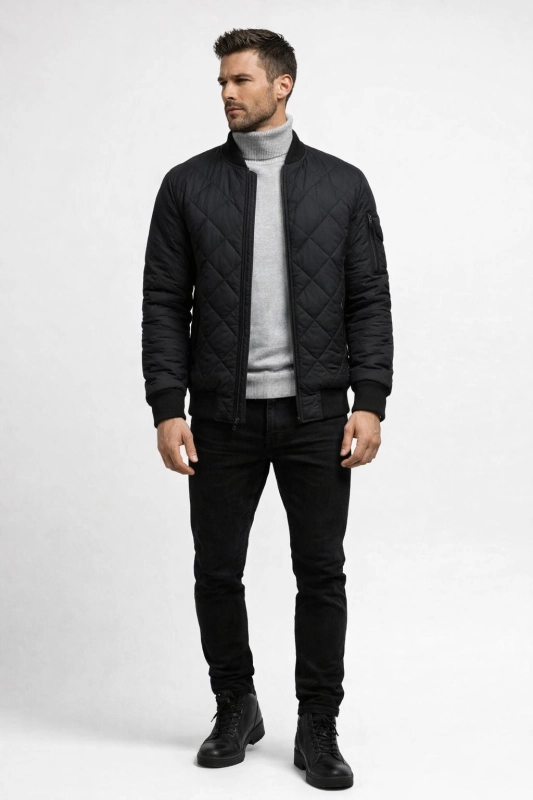 Kurtka męska przejściowa czarna Recea - 2595