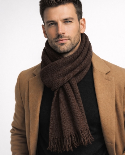 Szalik męski brązowy Recea - 3140