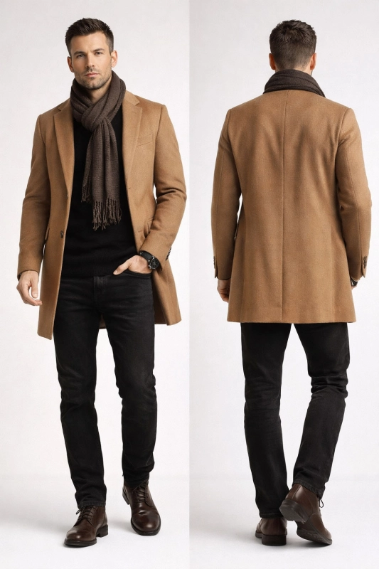 Szalik męski brązowy Recea - 3140