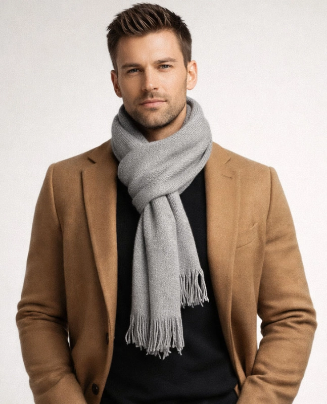 Szalik męski szary Recea - 3143