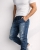 Spodnie jeansowe męskie granatowe joggery Recea - 3145