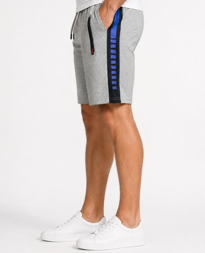 Spodenki męskie z ściągaczem i sznurkiem dresowe szare Recea - 3154