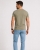 T-shirt męski v-neck kołnierzyk w szpic jasna zielona Recea - 3156