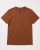 T-shirt męski v-neck kołnierzyk w szpic brązowy Recea - 3157