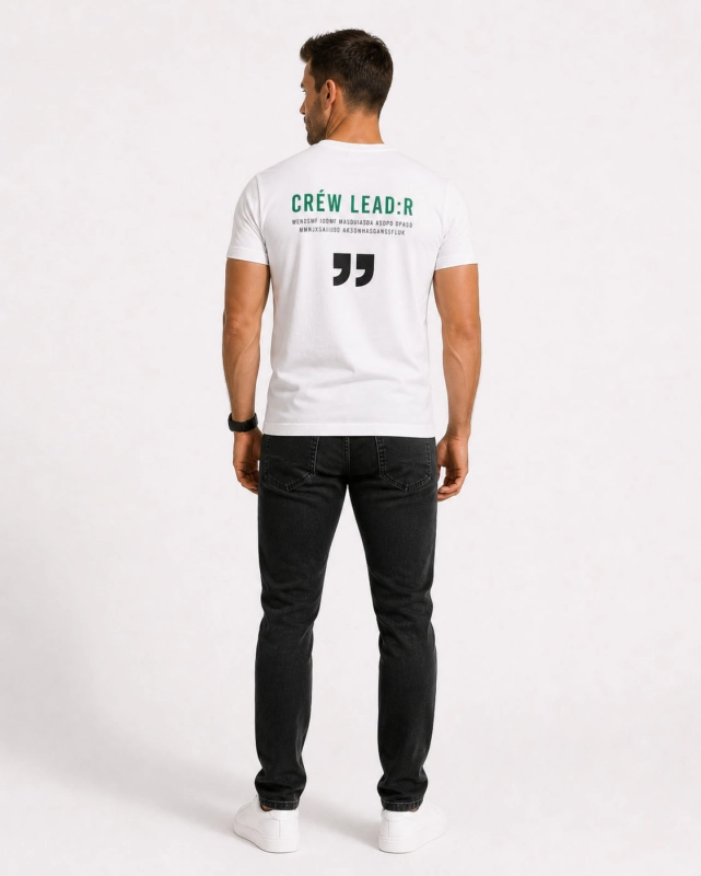 T-shirt męski z printem biały Recea - 3158