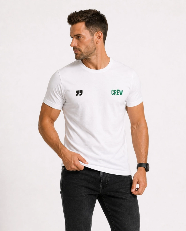 T-shirt męski z printem biały Recea - 3158