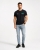 T-shirt męski czarny z nadrukiem Recea - 3159