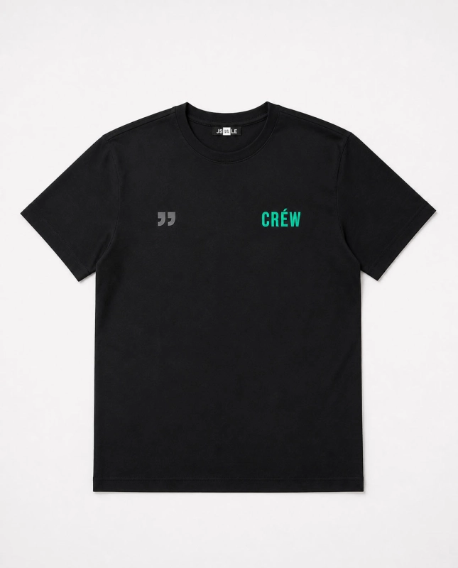T-shirt męski czarny z nadrukiem Recea - 3159