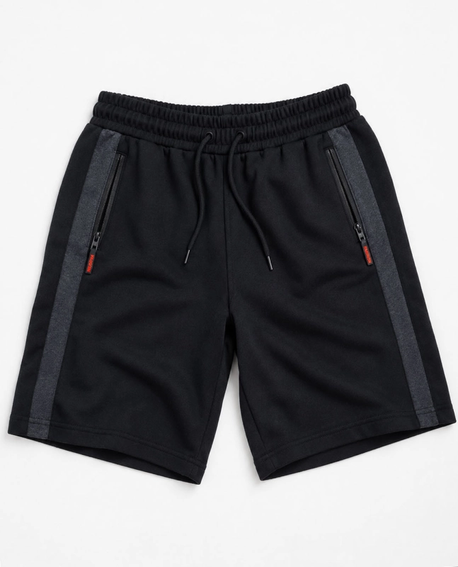 Spodenki męskie dresowe na ściągaczu czarne Recea - 3165