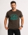 T-shirt męski z nadrukiem bawełniany brązowy Recea - 3177