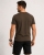 T-shirt męski z nadrukiem bawełniany brązowy Recea - 3177