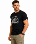 T-shirt męski z nadrukiem bawełniany czarny Recea