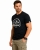 T-shirt męski z nadrukiem bawełniany czarny Recea - 3178