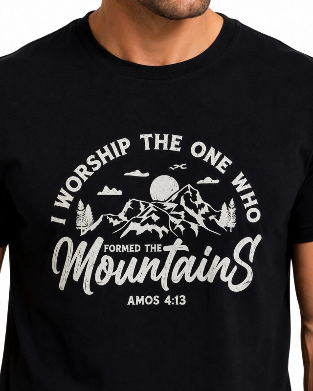T-shirt męski z nadrukiem bawełniany czarny Recea - 3178