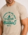 T-shirt męski z nadrukiem bawełniany beżowy Recea - 3179