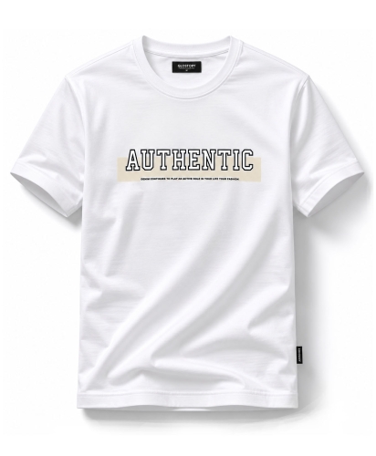 T-shirt męski z nadrukiem bawełniany biały Recea - 3180